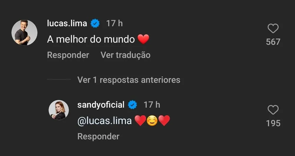 Intera&ccedil;&atilde;o de Lucas e Sandy horas antes do an&uacute;ncio do div&oacute;rcio